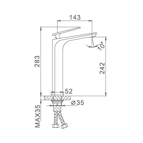 Смеситель для раковины высокий Frap F1058-2